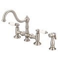 thumbnail image 1 of Water Creation F5-0010-02-CL Bridge Style Kitchen Faucet - Gray & Brushed Nickel, 1 of 1