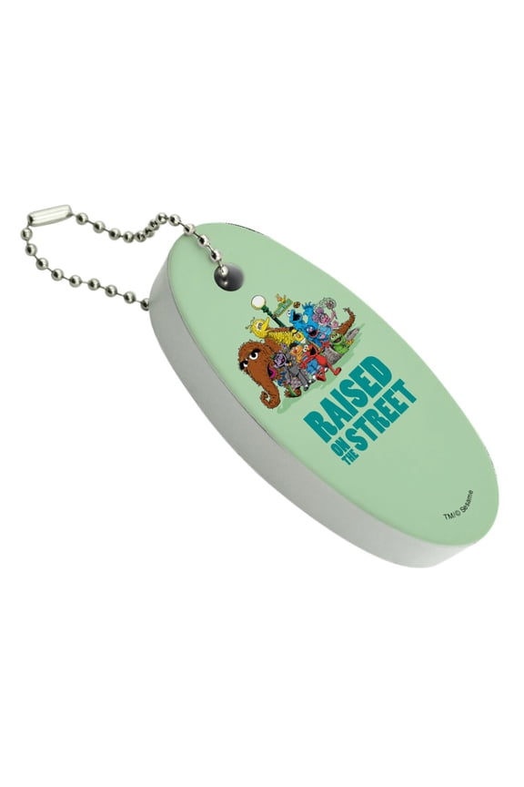 Sesame Street Raised on the Street Floating Keychain Oval Foam Fishing Boat Buoy Key Float