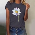 thumbnail image 5 of Hauts d'Été pour Femmes, Blouses Décontractées Élégantes 2024, T-Shirts à Manches Courtes Imprimés, Col Rond, Ample, Gris, 5 of 5