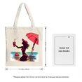 thumbnail image 3 of Stylish Canvas Tote Bag with Vibrant Orange and Pink Splash Design - Perfect for Shopping Travel and Parties, 3 of 4