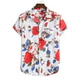 thumbnail image 3 of POTETI Mens Shirts Beach Hawaiian Casual Short Sleeve Tropical Button Down Shirt Tops, 3 of 9