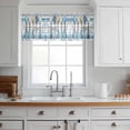 thumbnail image 3 of Lake Paddle Striped Valance Curtains for Kitchen/Living Room/Bathroom/Bedroom Window, Rod Pocket Small Topper Half Short Window Curtains Voile Sheer Scarf, Watercolor Vintage Wood Grain 42"x12", 3 of 8