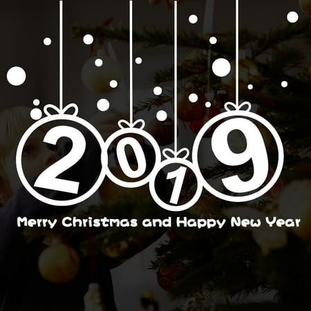 Tiffany Christmas Windows 2019 〖Follure〗New Year 2019 Merry Christmas Wall Sticker Home Shop Windows Decals Decor ()