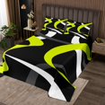 thumbnail image 2 of Erosebridal Geometric Stripe Coverlet Set King,Abstract Artwork Bedding Set,Geometry Lines Decor,Breathable,3 Pieces, 2 of 5