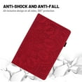 thumbnail image 5 of iPad 10.2 Case 2020/2019, iPad 8th/7th Gen Case, Dteck Embossed PU Leather Folio Flip Wallet Case Kickstand Auto Wake Sleep Cover with Pencil Holder for iPad 10.2 inch 2020/2019, Red, 5 of 5