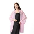 thumbnail image 4 of Defitshape Women's Sheer Shawl Travel Scarf Fall Summer Fashion Lightweight Thin Spring Soft Pashmina Shawl Pink One Size, 4 of 5