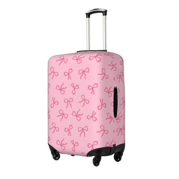 Hirioo Pink Bows for Elasticity Suitcase Cover (No luggage Included) Durable Luggage Protector Fits 18-32 Inch Luggage-Small