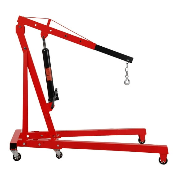 2 Ton Folding Engine Crane Engine Hoist Cherry Picker 4400lbs Ship Crane Heavy Duty Steel Lift Garage Workshop Auto Repair Foldable Stand 6 Caster