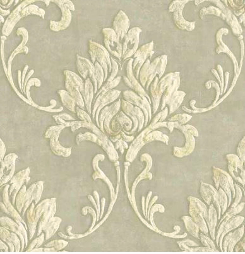 GW1012 Grace & Gardenia Cream & Metallic Gold Damask Peel & Stick