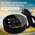 thumbnail image 2 of Negro Motocicleta Led Voltaje Medidor Reloj Universal Electrónico Digital Termómetro Temperatura Tiempo，3 En 1 matsuzay VI006109-00, 2 of 5