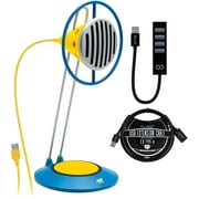 NEAT Microphones Widget C Desktop USB Condenser Microphone for Podcast, VOIP Call, Music Recording Bundle with Blucoil 3-FT USB 2.0 Type-A Extension Cable, and Mini USB Type-A Hub with 4 USB Ports