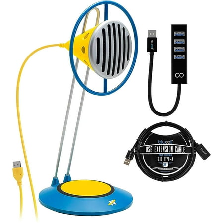NEAT Microphones Widget C Desktop USB Condenser Microphone for Podcast, VOIP Call, Music Recording Bundle with Blucoil 3-FT USB 2.0 Type-A Extension Cable, and Mini USB Type-A Hub with 4 USB Ports