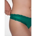 thumbnail image 4 of Joyspun Women's Sheer Lace Thong Panties, 3 Pack, Rio Plum/Green Tropic/Black, Size S, 4 of 9