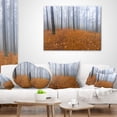 thumbnail image 3 of Designart Foggy Forest and Fallen Leaves - Modern Forest Throw Pillow - 16x16, 3 of 4
