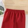 thumbnail image 5 of Swuxness Girls Fleece Leggings, Winter Long Pants for Girls, Toddler Solid Color Elastic Waistband Comfortable Soft Breathable Pants for Infants Red, 6-12 Months, 5 of 5