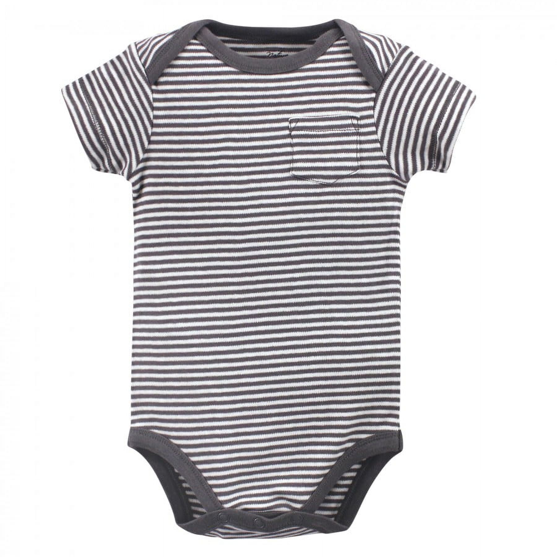 Touched by Nature Baby Boy Organic Cotton Bodysuits 5pk, Fox, 0-3 Months