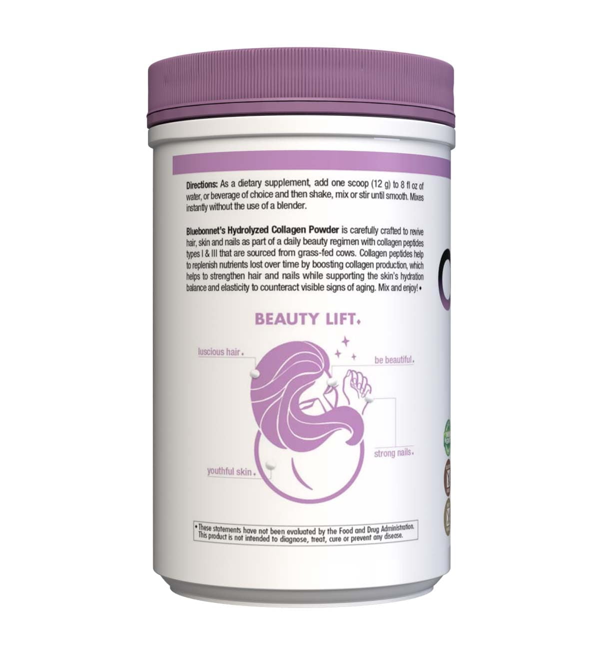 Bluebonnet Nutrition Collagen Powder for Hair, Skin, & Nails* - 25 Servings, Unflavored
