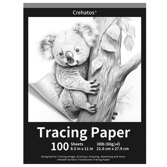 Papel vegetal Crehatos 21,6 x 27,9 cm, 100 hojas, 60 g/m²