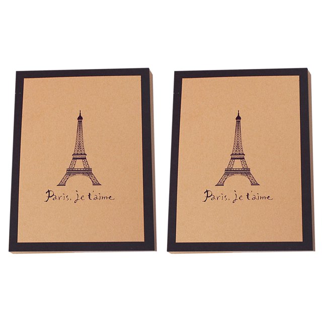 2pcs Creative Paris Tower Cover Album Vintage Kraft Photo Album DIY Photo Holder Collection for Graduation Home