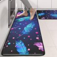 thumbnail image 2 of Kitchen Rugs Sets Of 2,Neon Feather with Dots Pattern Anti Fatigue Kitchen Mat Rugs Non Slip Washable,Decorative Kitchen Floor Mats for Kitchen,Sink,Laundry,17"x47"+17"x47", 2 of 5