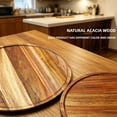 thumbnail image 3 of Siloon 10 Inch Round Wooden Decorative Serving Tray for Coffee Table and Home Decor, Round Wood Tray for Table Centerpiece, Small Candle Tray, Acacia, Appetizer Charcuterie Board, 3 of 7