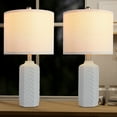thumbnail image 6 of 22" Modern Ceramic Table Lamp White Nightstand Lamp Set of 2 Farmhouse Bedside Lamps for Bedroom End Table Lamps for Living Room Office Dorm, 6 of 8