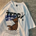 thumbnail image 2 of Camiseta de manga corta con estampado de letras para hombre y mujer, ropa de calle de gran tamaño, estilo Hip Hop, Vintage, holgada, Verano, 2 of 5