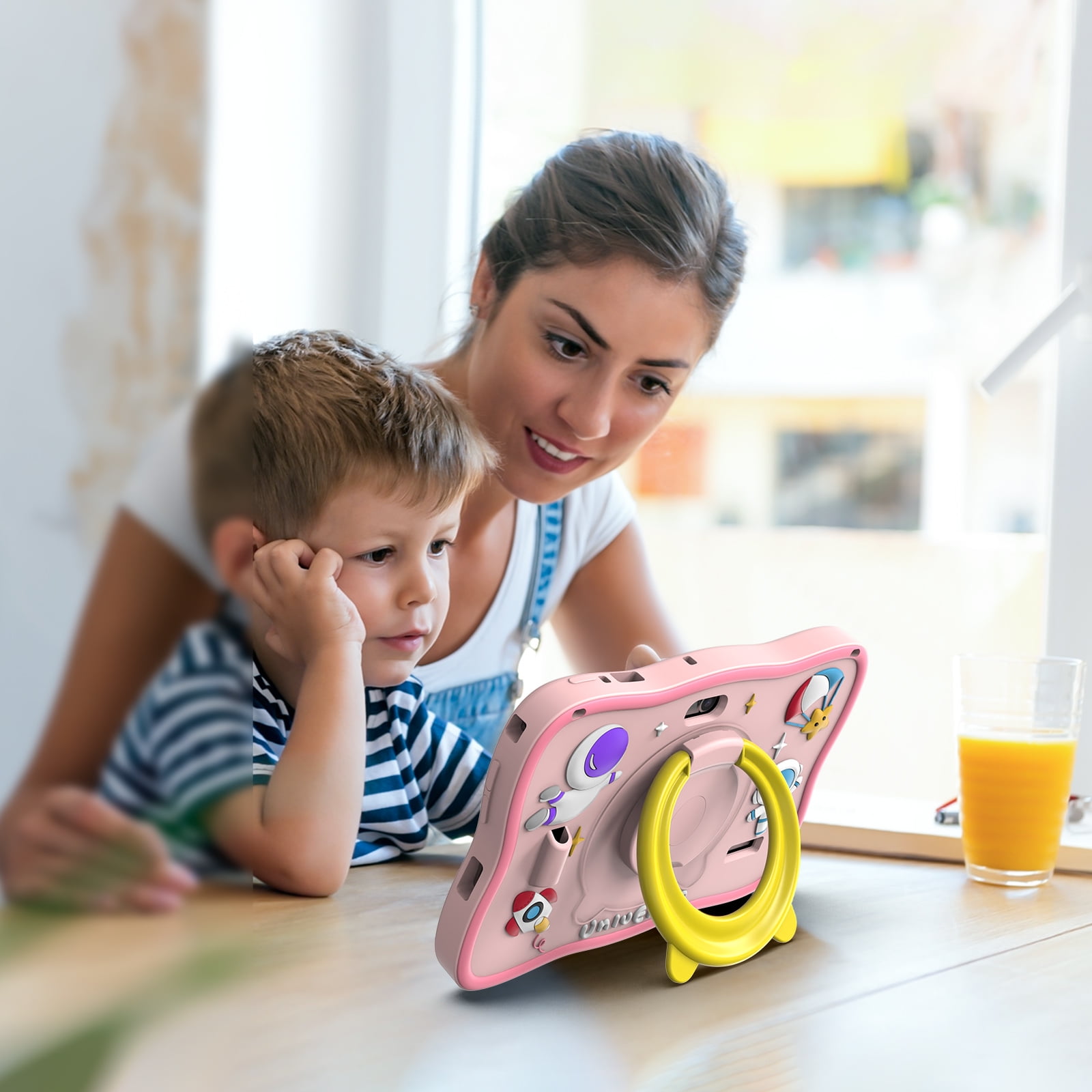 Kids Tablet, 7 inch Android 13 Tablet, Quad Core CPU, 4GB(2G+2G)RAM+32GB ROM, 1024 x 600 IPS, WiFi, Bluetooth, Pink