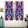 thumbnail image 2 of Floral Flowers 54×55 Inch Black Out Curtains 2 Packs Aesthetic for Bedroom Living Room Sliding Glass Doors Kitchen Windows, 2 of 5