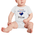 thumbnail image 2 of I Love My Australian Mom Baby Bodysuit Baby Clothes (White, 0-3 Months), 2 of 5