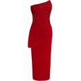 thumbnail image 3 of LAICAIW une Élégante Robe de Cocktail Pailletée Épaules Dénudées Nœud Papillon Femme Prom Taille Fine Fendue Sans Manches Soirée, 3 of 4