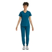 Scrubstar Women's Premium Performance Stretch Double V-Neck Scrub Top, Sizes XS-3XL