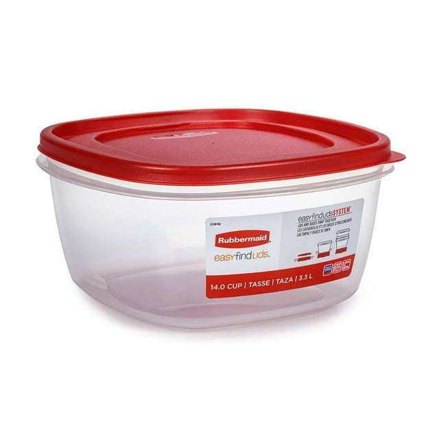 Contenedor Rubbermaid Easy Find Lid para Alimentos 3.3 Litros Tapa Roja