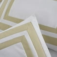 thumbnail image 6 of Chezmoi Collection Caprice 7-Piece Hotel Style Comforter Set Full Size, White/Tan Square Pattern Color Block Bedding with Decorative Pillows, Luxurious Lightweight All Season Bed Set, 6 of 9
