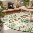 thumbnail image 3 of Round Rugs 6Ft, Spring Botanical Round Area Rug Washable Indoor Throw Carpet, Country Farmhouse Wildflower Watercolor Soft Non Slip Circle Rug for Office Cabinet Home Decor Aesthetic, 3 of 8
