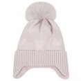 thumbnail image 6 of CPNG Knitted Baby Hat Winter Warm Boys Girls Colorful Pattern Pom Pom Ski Cap Beanie with Ear Flaps Fleece Lining Toddler Kids Hats with Pompom, 6 of 6