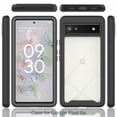thumbnail image 2 of ELEHOLD Hybrid Rugged Case for Google Pixel 6A Slim Thin Anti-Yellowing Clear Dual-Layer Full Body Shockproof Heavy Duty Protective Case, For Pixel 6a,Black, 2 of 6