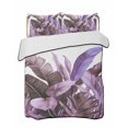 thumbnail image 2 of Purple Tropical Leaves Twin XL Size Down Alternative Comforter, Lightweight Comforter Quilt Bedding Set with Pillow Shams Simple Watercolor Palm Plants All Seasons Bed Comforter Duvet Insert 68"x98", 2 of 7