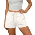 thumbnail image 5 of Vamuko Cotton Linen Bermuda Shorts for Women Lightweight Summer Beach Shorts with Pockets Drawstring Waist Boho Lounge Short White S, 5 of 5