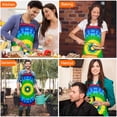 thumbnail image 7 of Colorful Tie Dye Circle Pattern Apron-Garden Aprons for Women with Pockets-Cotton Linen Waterproof Kitchen Cooking Gardening Aprons Adjustable for Kitchen,Cooking,BBQ and Salon 33x27 Inch, 7 of 7