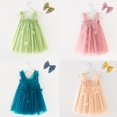 thumbnail image 2 of Niñas lindos vestidos hinchados alas de mariposa tridimensionales vestido de hadas verano gasa correa princesa vestido fiesta de cumpleaños ropa 100 (2T) Gao Jinjia LED, 2 of 2