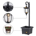thumbnail image 3 of C Cattleya 1-Light Black Solar Outdoor Post Light with Planter and Crackle Glass, 3 of 9