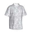 thumbnail image 2 of Balery Fun Rabbit Print Men's Hawaiian Shirts Short Sleeve Beach Shirt Relaxed Fit Vacation Button Down Shirts-X-Large, 2 of 9