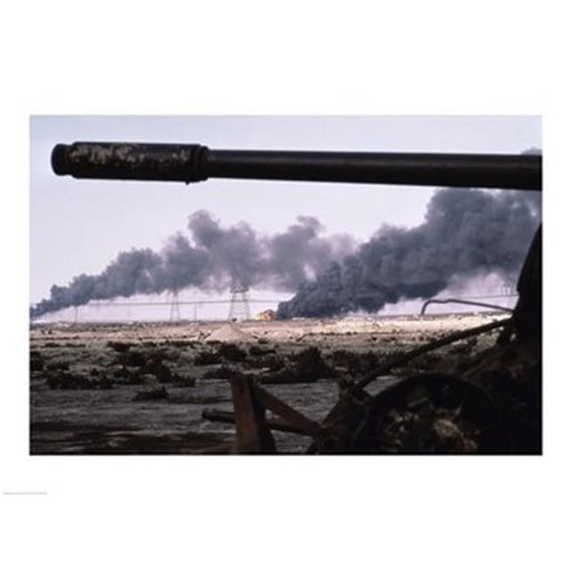 Kuwait An Oil Field Set Ablaze Poster Print, 24 x 18
