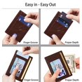 thumbnail image 2 of BullCaps Genuine Leather Slim Wallet | RFID Blocking Skinny Minimal Thin Front Pocket Wallet Sleeve Card Holder for Men | 7 Card Slots, 1 ID Window (Brown), 2 of 4