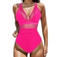 thumbnail image 1 of FhsagQ Womens Swimsuit Sets Crotchless Set Solid Color Mesh Backless Bikini Swimsuit Fishnet Swimsuit Sets for Women Sets Swimsuit Sets for Women Bikini L, 1 of 9
