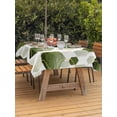 thumbnail image 4 of Rectangle Outdoor Tablecloth With Umbrella Hole And Zipper– Sage Green Gold Geometric Waterproof Patio Table Cover for Party, Picnic, Backyard, 60"x102" , Modern Abstract Hexagon Pattern, 4 of 8