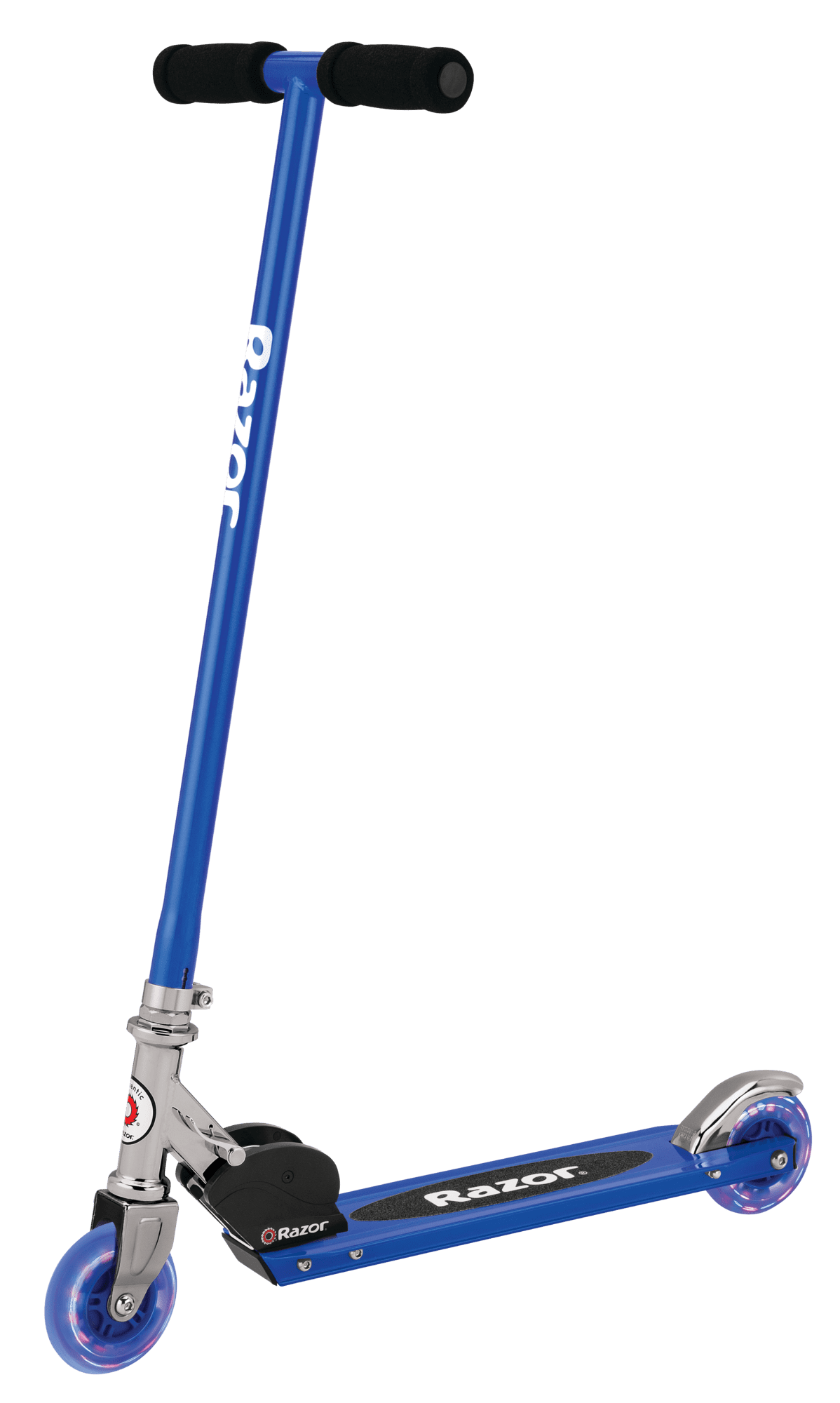 Razor S Folding Kick Scooter with Light-Up Wheel - Blue, Ages 5+ and Riders Up to 110 lbs