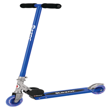 Razor S Folding Kick Scooter with Light-Up Wheel - Blue, Ages 5+ and Riders Up to 110 lbs
