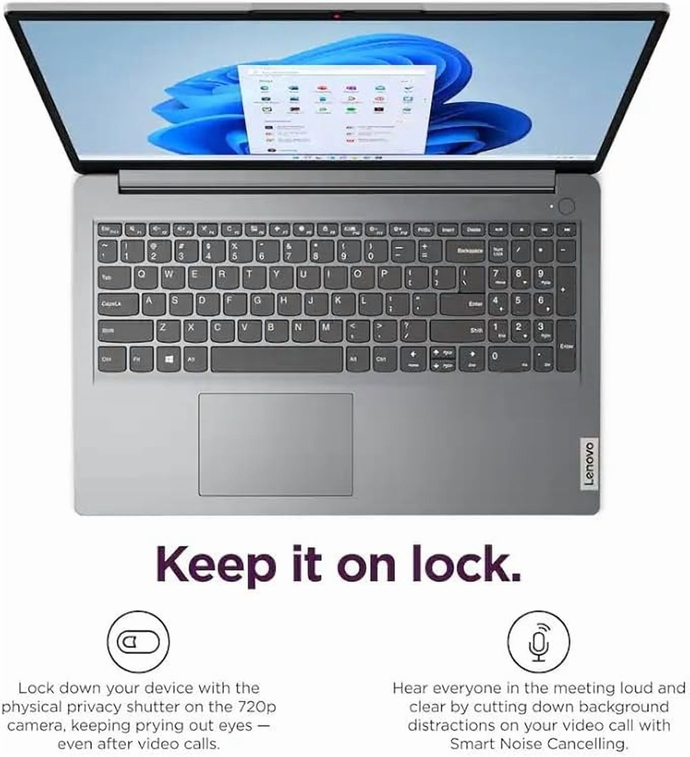 Lenovo Ideapad 1i 15.6" FHD Laptop, Intel Core i5 13th Gen 10-Core i5-1335U up to 4.6GHz, 8GB RAM, 512GB PCIe SSD, Windows 11 Pro,Gray/Hub
